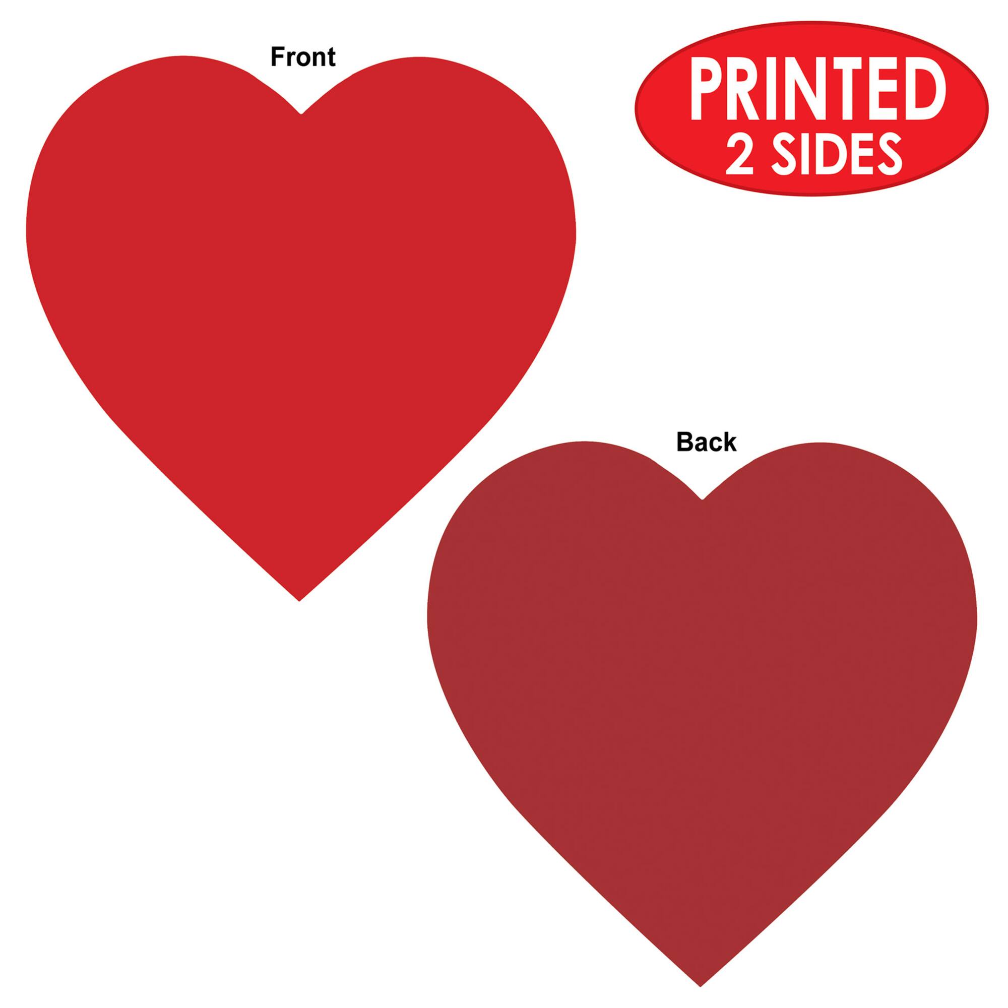 Beistle 12" Red Printed Heart Cutouts, 9ct.